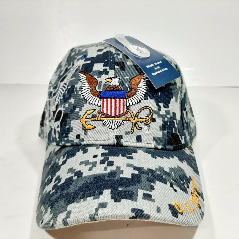 US Navy USN Eagle Anchor Shadow Hat Blue ACU Digit